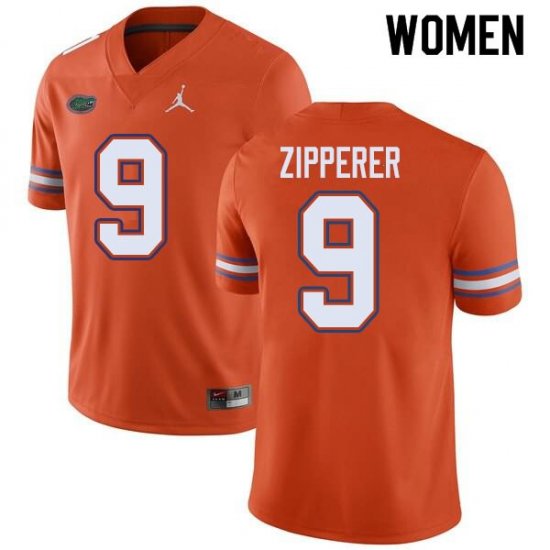 Women's Florida Gators #9 Keon Zipperer NCAA Jordan Brand Orange Authentic Stitched College Football Jersey WIP0462LC